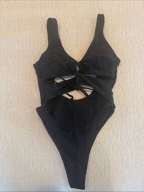Black Cutout One-Piece Swimsuit